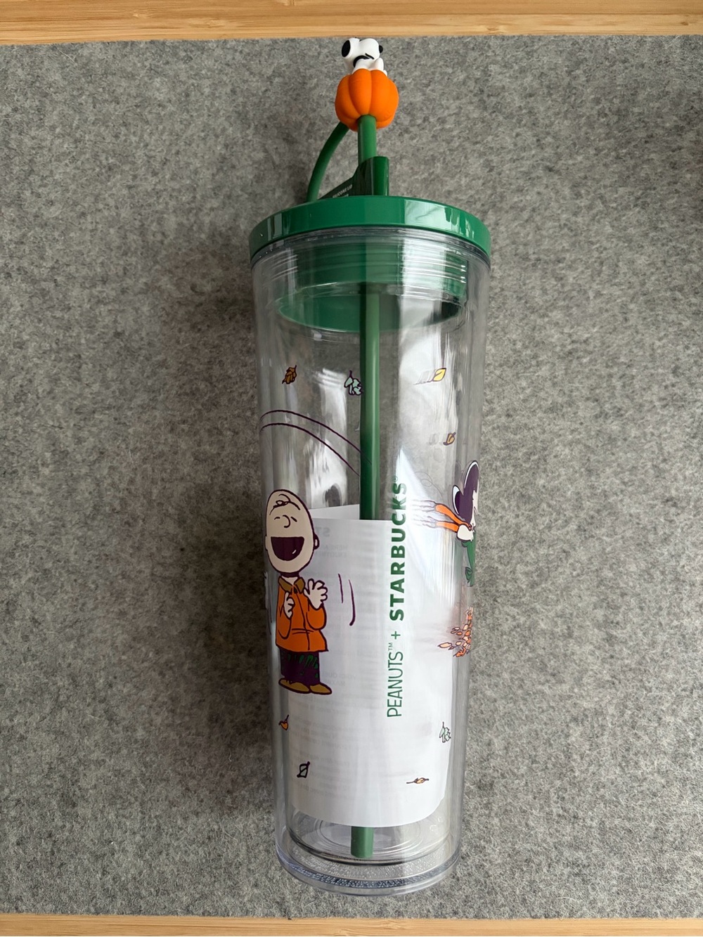 Starbucks Peanuts Plastic Tumbler w/ Lid Straw